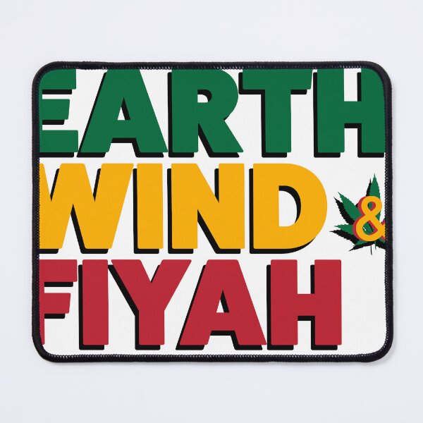 Aperçu de l'œuvre Earth Wind Fiyah – Design typographique inspiré du reggae et du cannabis créée et vendue par EvulAtheng Designs.