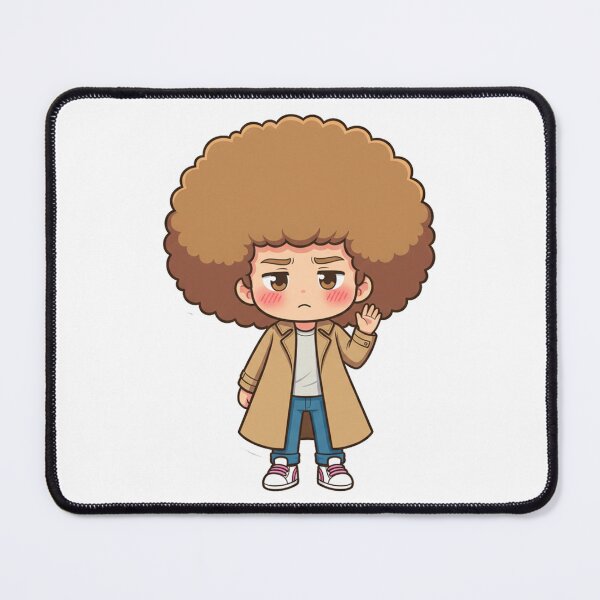 Item preview, Mochi Shy Waving Chibi Character – Cute Soft Afro Cartoon designed and sold by C3J7.