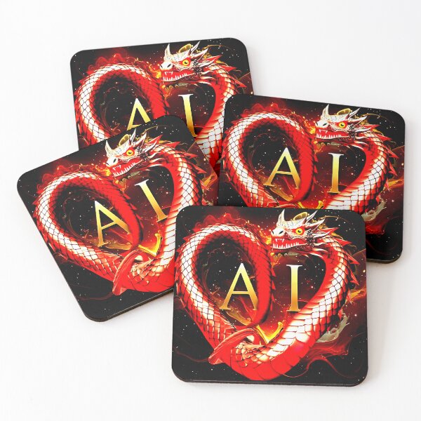 Item preview, Fantasy Serpent Coiled in Love AI designed and sold by StickBuAndii.