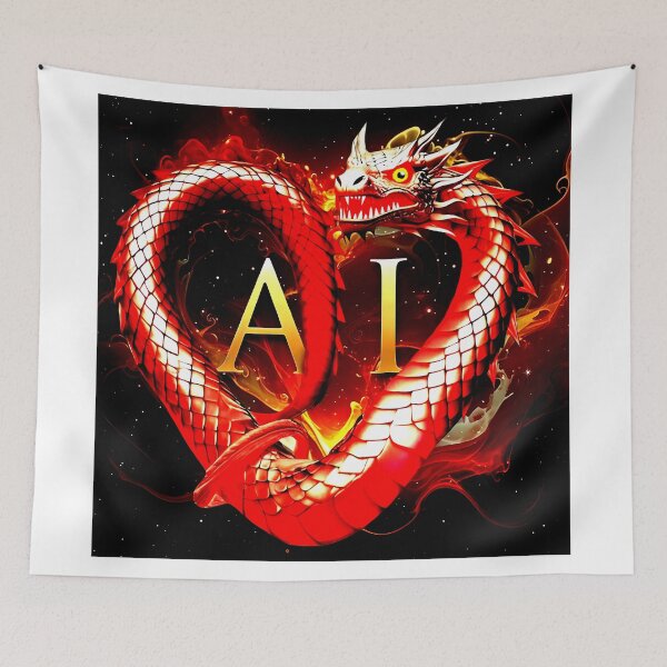 Item preview, Fantasy Serpent Coiled in Love AI designed and sold by StickBuAndii.