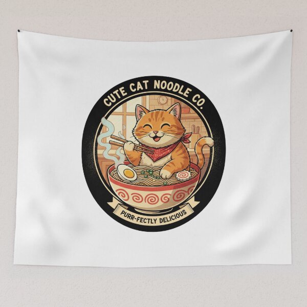 Item preview, Cute Cat Noodle Lover | Kawaii Cat Ramen Illustration designed and sold by Wear Sculpt.