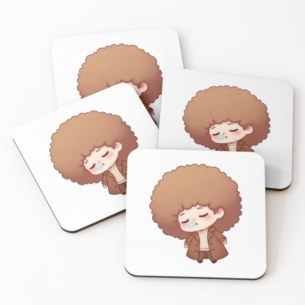 Item preview, Mochi Sleepy Chibi Character – Cute Tired Afro Cartoon Sticker designed and sold by C3J7.