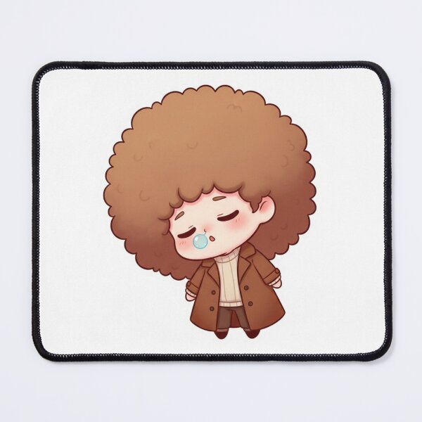 Item preview, Mochi Sleepy Chibi Character – Cute Tired Afro Cartoon Sticker designed and sold by C3J7.