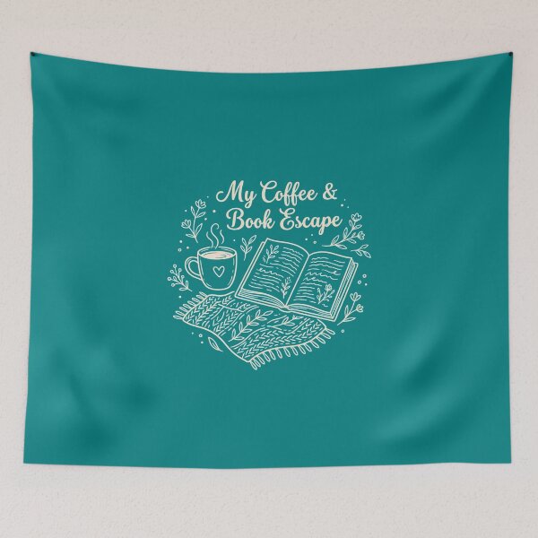 Item preview, My Coffee Book Escape Hand Drawn Cozy Reading Illustration designed and sold by chattsuede.