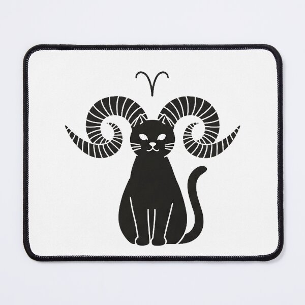 Item preview, Aries Cat Minimalist Design | Zodiac Ram Astrology Illustration designed and sold by CuteKats.
