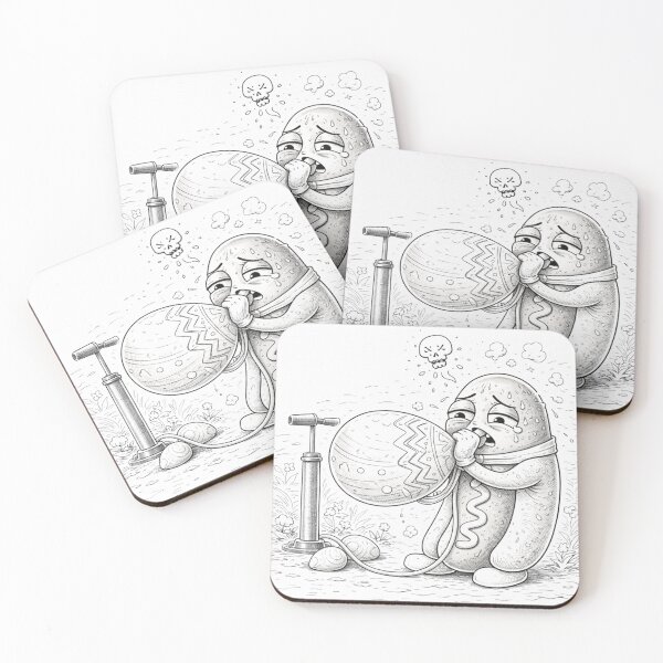 Item preview, Anxious Hot Dog Inflating an Easter Egg designed and sold by ComedyInkFactor.