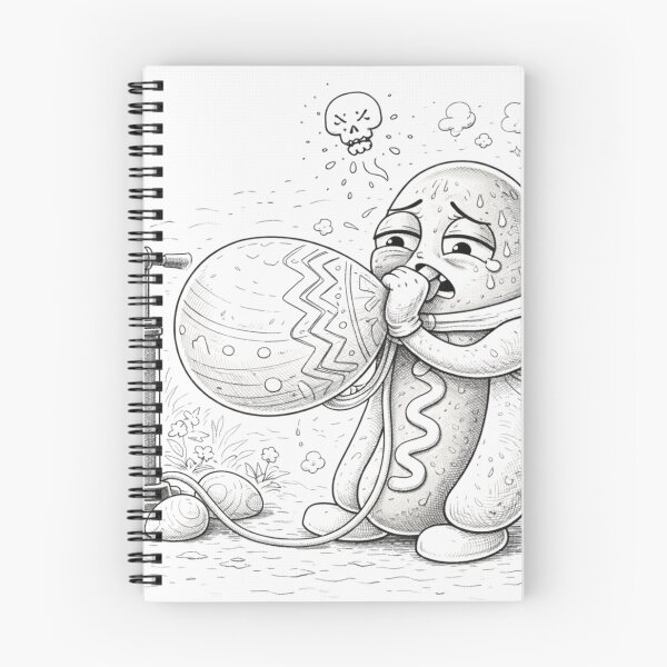 Item preview, Anxious Hot Dog Inflating an Easter Egg designed and sold by ComedyInkFactor.