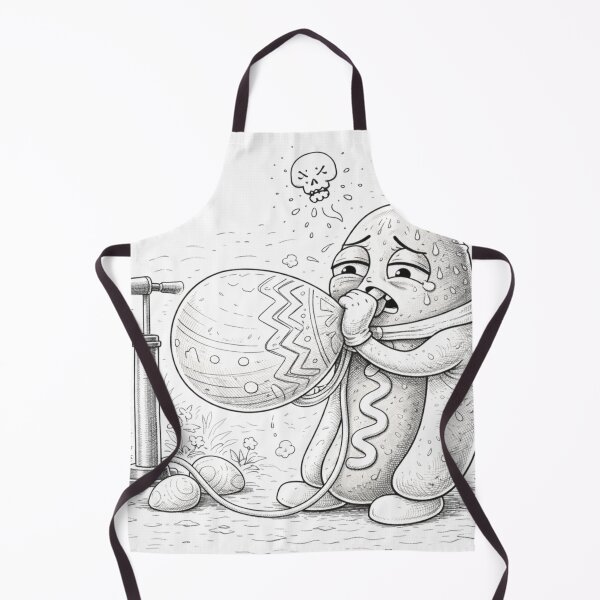 Item preview, Anxious Hot Dog Inflating an Easter Egg designed and sold by ComedyInkFactor.