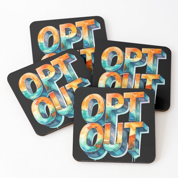 Item preview, Opt out 3D, orange turquoise watercolor designed and sold by LiskoDesign.