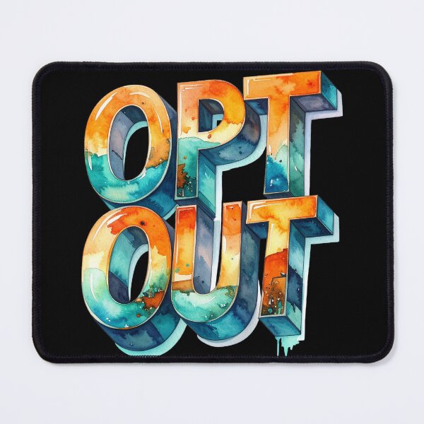 Item preview, Opt out 3D, orange turquoise watercolor designed and sold by LiskoDesign.