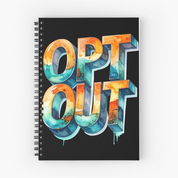 Item preview, Opt out 3D, orange turquoise watercolor designed and sold by LiskoDesign.