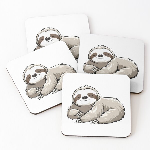 Artikelvorschau, Niedliche Illustration eines schlafenden Faultiers entworfen und verkauft von MoodSwingStudio.