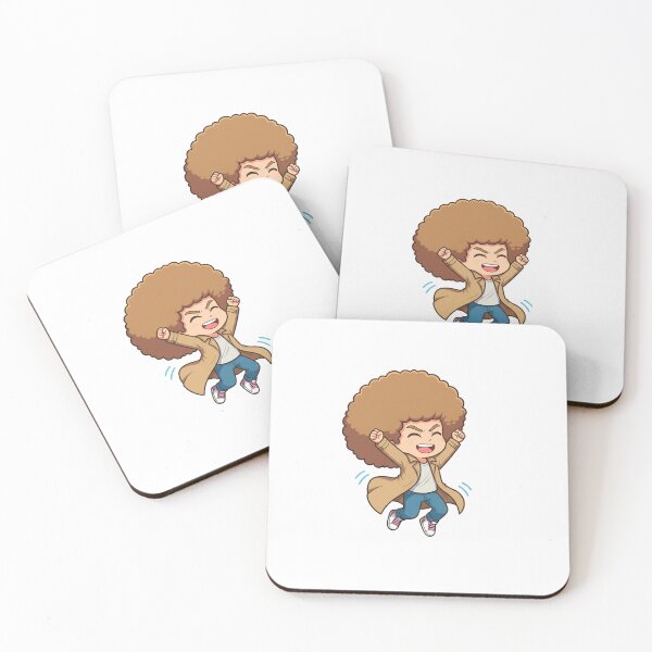 Item preview, Mochi Happy Victory Chibi – Cute Celebrating Afro Cartoon Sticker designed and sold by C3J7.