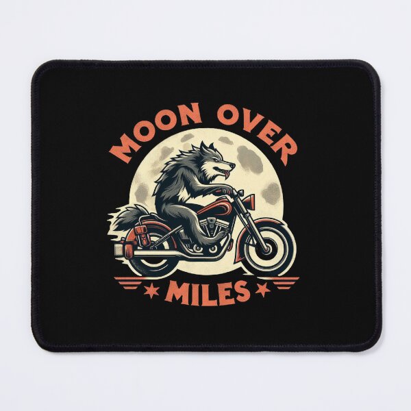 Item preview, Moon Over Miles Wolf - Retro Vintage Motorcycle Biker designed and sold by Zoo-Moo.
