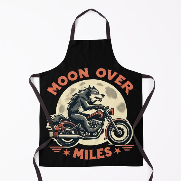 Item preview, Moon Over Miles Wolf - Retro Vintage Motorcycle Biker designed and sold by Zoo-Moo.