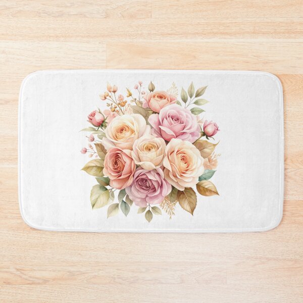 Item preview, Romantic Watercolour Rose Bouquet – Soft Pink & Peach Floral Illustration designed and sold by Vividality.