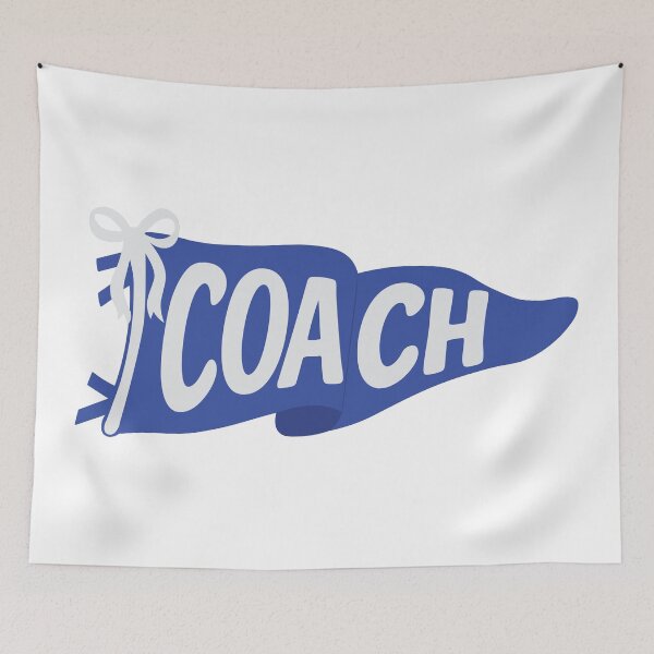 Item preview, "Coach" Pennant Flag Blue designed and sold by jillianromero.