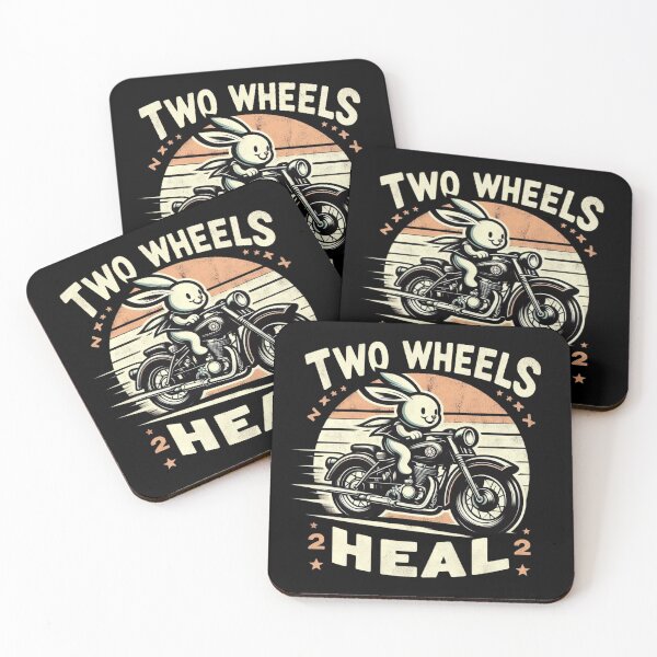 Item preview, Two Wheels Heal Rabbit - Retro Vintage Motorcycle Rider designed and sold by Zoo-Moo.