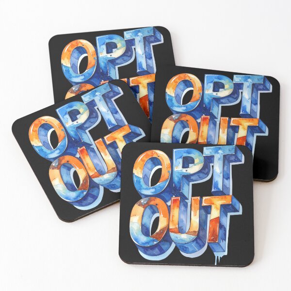 Item preview, Copy of Opt Out 3D, orange blue watercolor designed and sold by LiskoDesign.