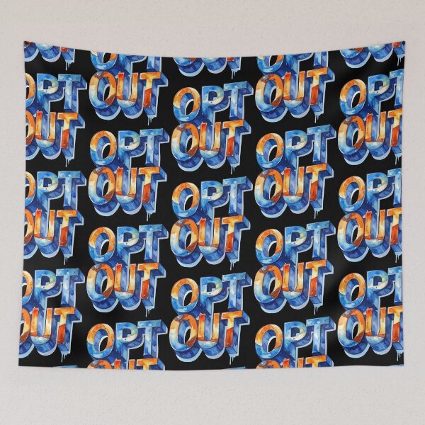 Item preview, Copy of Opt Out 3D, orange blue watercolor designed and sold by LiskoDesign.