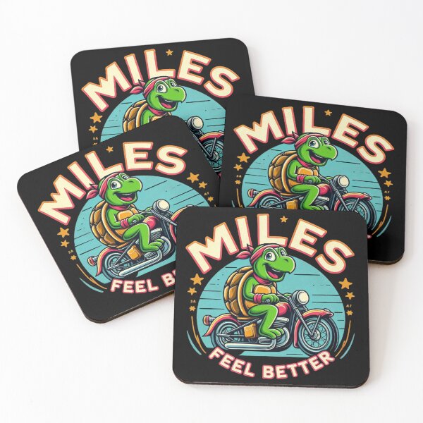Item preview, Miles Feel Better Turtle - Retro Vintage Motorcycle Biker designed and sold by Zoo-Moo.