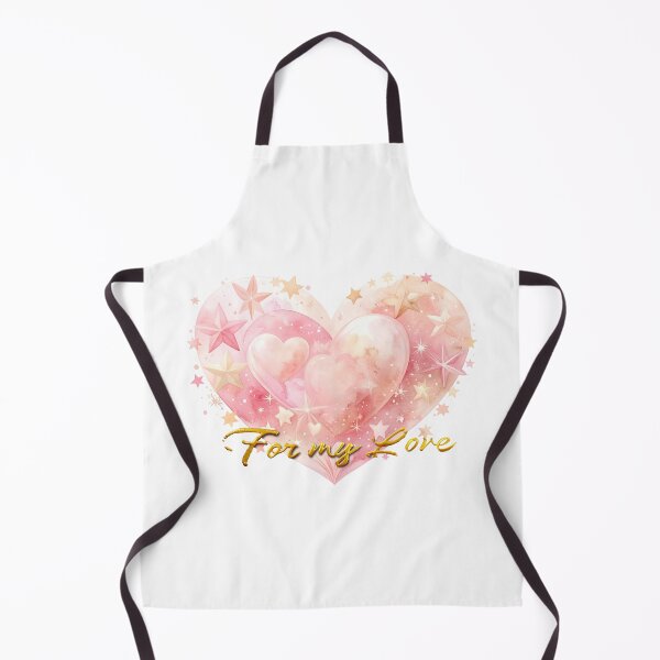 Item preview, For My Love Valentine Art Print – Soft Pink Watercolour Heart with Stars & Gold Lettering designed and sold by Vividality.