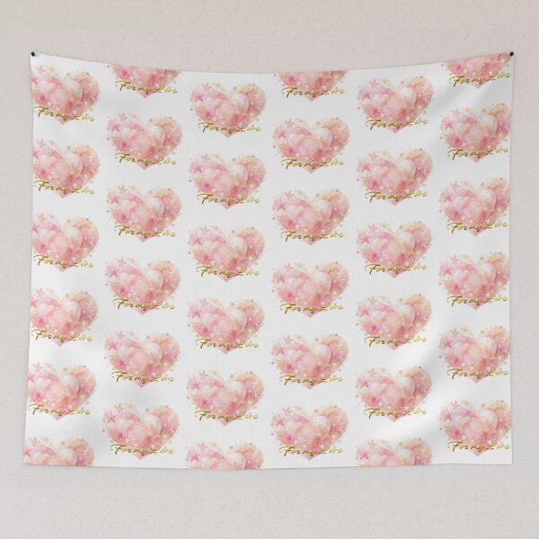 Item preview, For My Love Valentine Art Print – Soft Pink Watercolour Heart with Stars & Gold Lettering designed and sold by Vividality.