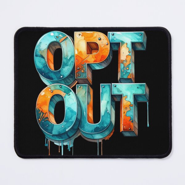 Item preview, Opt out 3D letters, orange turquoise watercolor designed and sold by LiskoDesign.