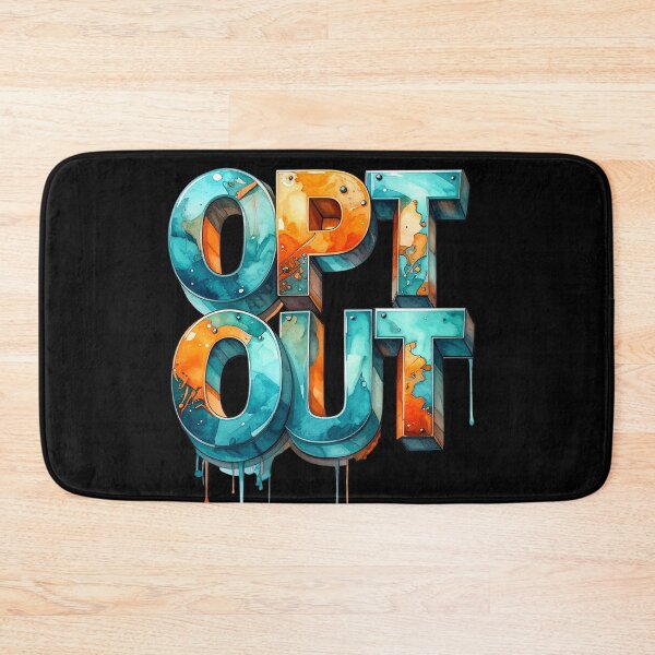 Item preview, Opt out 3D letters, orange turquoise watercolor designed and sold by LiskoDesign.