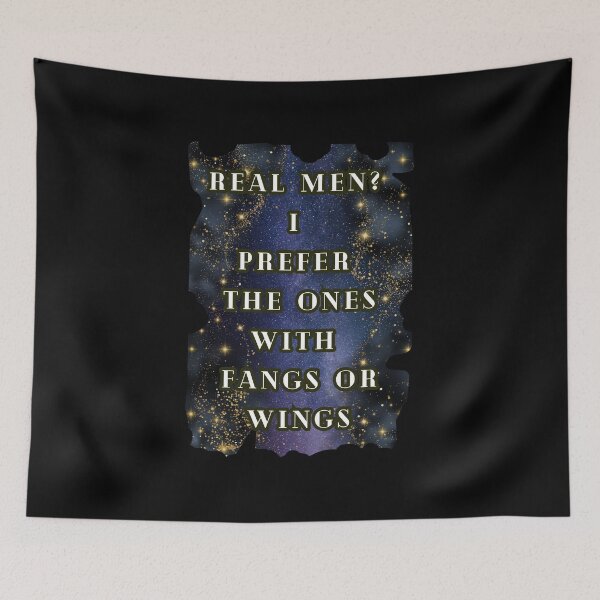 Item preview, Real Men? I Prefer The Ones With Fangs Or Wings, Fantasy Book Lover Vampire Fairy designed and sold by DarkRomanceMom.