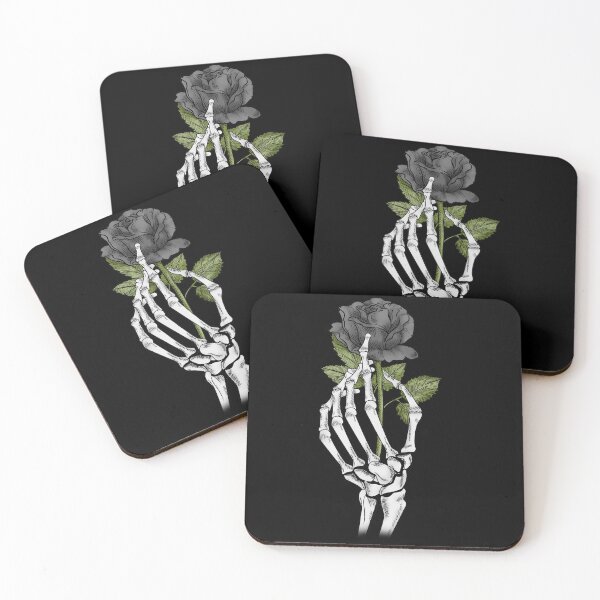 Item preview, Gothic Skeleton Hand Holding Black Rose designed and sold by BetOova.