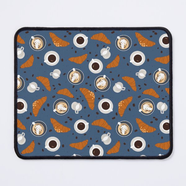 Item preview, Croissants & Coffee -Hand Drawn Seamless Pattern  designed and sold by Prickly Pear Products.