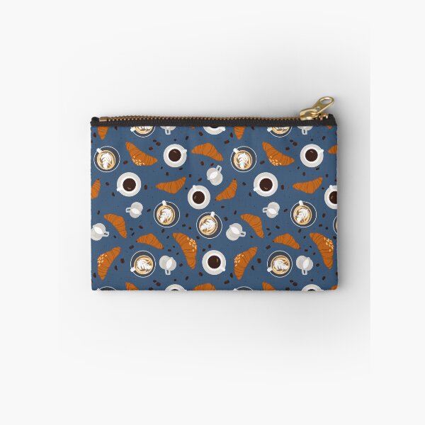 Item preview, Croissants & Coffee -Hand Drawn Seamless Pattern  designed and sold by Prickly Pear Products.