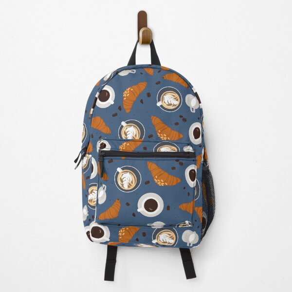 Item preview, Croissants & Coffee -Hand Drawn Seamless Pattern designed and sold by Prickly Pear Products.