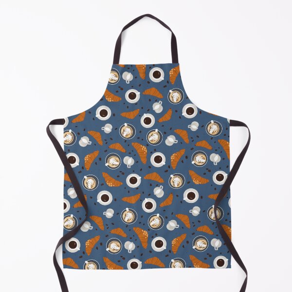 Item preview, Croissants & Coffee -Hand Drawn Seamless Pattern  designed and sold by Prickly Pear Products.