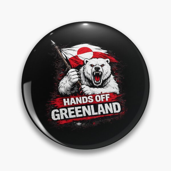 Item preview, HANDS OFF GREENLAND - POLAR BEAR HOLDING GREENLAND FLAG - SUPPORT GREENLAND PROTEST designed and sold by ProgressiveMob.