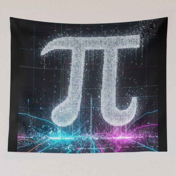 Item preview, Cyberpunk Glitch Pi Day - Futuristic Neon Mathematical Art designed and sold by Design_Your_Day.