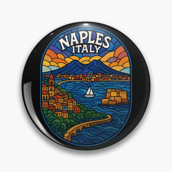 Item preview, Naples Italy Retro Stained Glass Travel designed and sold by TomFrontierArt.