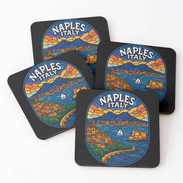 Item preview, Naples Italy Retro Stained Glass Travel designed and sold by TomFrontierArt.