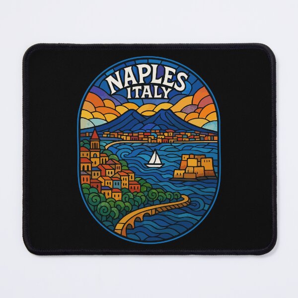 Item preview, Naples Italy Retro Stained Glass Travel designed and sold by TomFrontierArt.