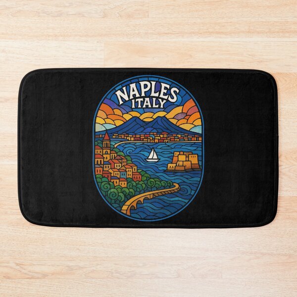 Item preview, Naples Italy Retro Stained Glass Travel designed and sold by TomFrontierArt.