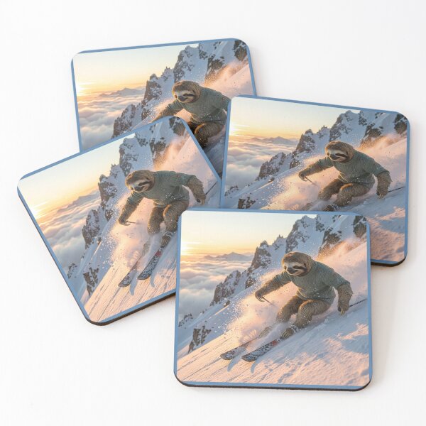 Item preview, Sloth Skis Down Mountain Slope designed and sold by Tridentulus.