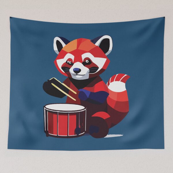Item preview, musical red panda mosaic designed and sold by designmari.