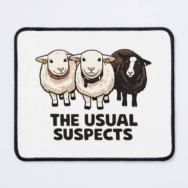 Item preview, The Usual Suspects – Funny Sheep Illustration designed and sold by Bruch-Studios.