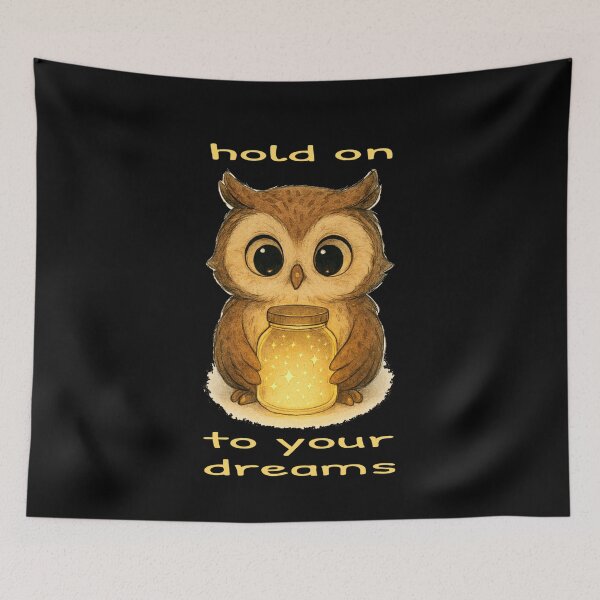 Item preview, Hold On To Your Dreams Owl Star Jar designed and sold by BigBlueArt.
