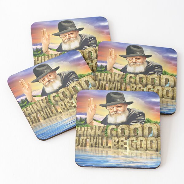 Item preview, Chabad Artistic 3D Typography with Inspiring Painting of Lubavitcher Rebbe - THINK GOOD designed and sold by Greenwald Gallery.