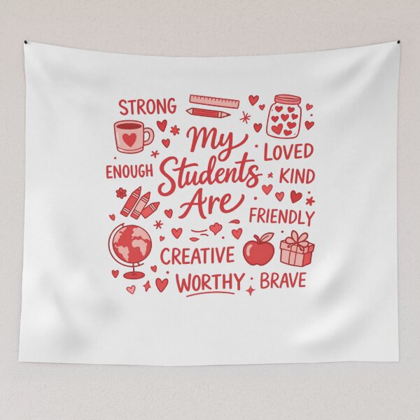 Item preview, My Students Are Loved Teacher Valentine designed and sold by FreshVibe Prints.