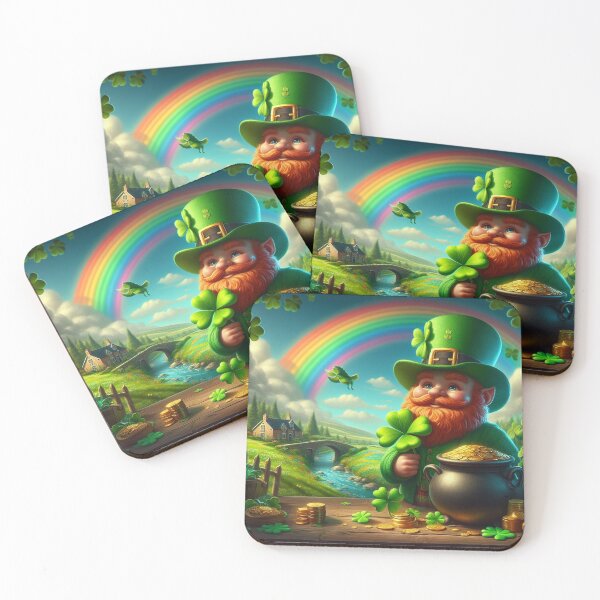 Item preview, Saint Patrick’s Day Shenanigans – Leprechaun, Rainbow & Pot of Gold designed and sold by Sybille-Yates.
