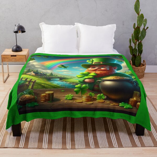 Item preview, Saint Patrick’s Day Shenanigans – Leprechaun, Rainbow & Pot of Gold designed and sold by Sybille-Yates.
