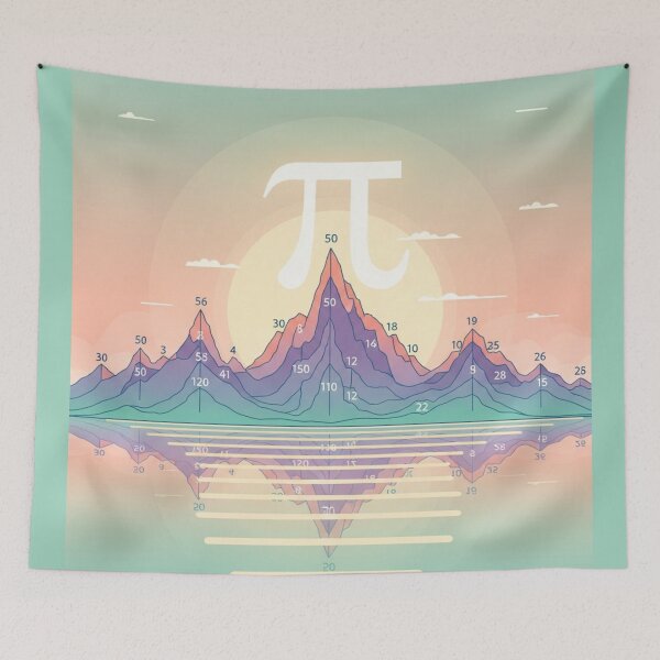 Item preview, Hidden Pi Number Landscape - Aesthetic Mathematical Data Art designed and sold by Design_Your_Day.